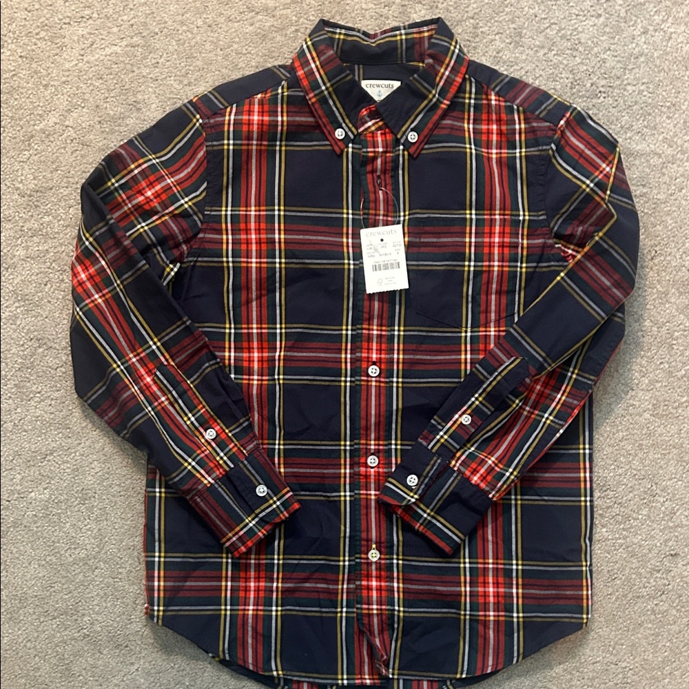 Crewcuts Boy’s Plaid Shirt - Red, Yellow, and Blue